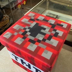 収納ボックス❤️マインクラフト👾TNTブロック座れる収納ボックス収納スツールおもちゃ箱折りたたみ式大容量✨赤の画像