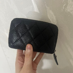 CHANEL 黒 カード 財布 並行輸入品 ノベルティ コインケースの画像