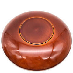 ss7972　茶托 5枚セット 春慶塗調 直径13.5cm 茶たく 木目 透け感 明るい茶色 ブラウン 艶 光沢 上品 茶器 漆器 和食器 茶托 中古の画像