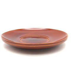 ss7972　茶托 5枚セット 春慶塗調 直径13.5cm 茶たく 木目 透け感 明るい茶色 ブラウン 艶 光沢 上品 茶器 漆器 和食器 茶托 中古の画像