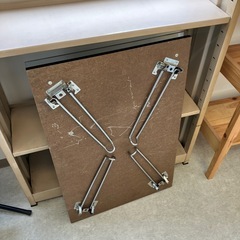 M2511-388 ガラストップテーブル 折りたたみ テーブル 机 ブラック キズ汚れ有りの画像