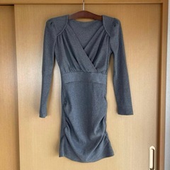 【dazzy】リブ編み長袖ラップスタイル　ワンピースの画像