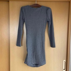 【dazzy】リブ編み長袖ラップスタイル　ワンピースの画像