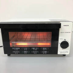 ss7987　ヤマゼン オーブントースター YTB-100 ホワイト 山善 YANAZEN 山型パン対応 トースト 2枚 1030W 白 パン 餅 受け皿付き タイマー15分 オーブントースター 中古の画像
