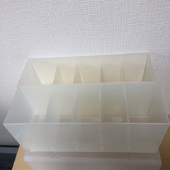 無印良品　ポリプロピレン　小物収納ケース　大　引出２個 約幅２６×奥行３７×高１７．５ｃｍの画像
