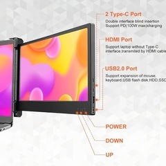 OFIYAA ポータブルモニターP1 11.6インチ ポータブルディスプレイ PCサブモニターHDMI/USB-A/Type-Cの画像
