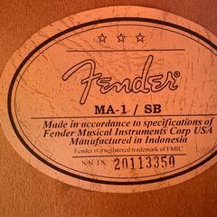 FenderフェンダーMA-1/SB ミニアコースティックギター ケース付きの画像