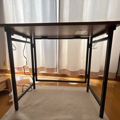 山善 YAMAZEN   2口コンセント付き折りたたみデスクの画像