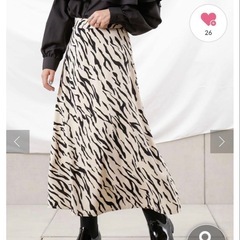 【定価4290円】ゼブラ柄　ロングフレアスカートカジュアルの画像