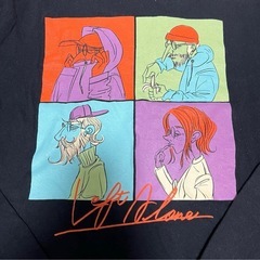 left alone ピザプリント　柄　ロンT カジュアル 長袖 トップスの画像