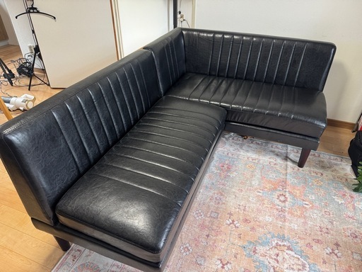 カフェ風L字ソファ(2-3人用)