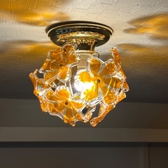 天井シーリング　照明器具　キシマ製「ブーケ」アンバー色　KISHIMA　BOUQUET 　玄関・トイレ・廊下等に！の画像