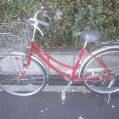 整備済み中古自転車　26インチ　税別￥7.980-　軽快車　赤1124の画像