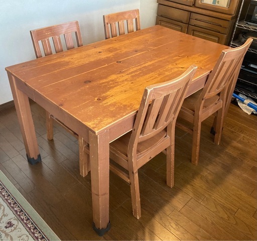 10月末頃出品終了/処分価格！/中古/ダイニングテーブル＆チェア＆マット 10月末頃出品終了/処分価格！/中古/ダイニングテーブル＆チェア＆マット