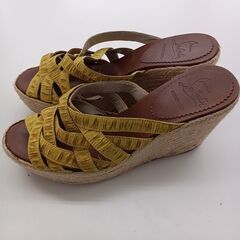 ★リユースのサカイ水戸店★ ChristiaLouboutin クリスチャンルブタン  ウェッジソールエスパドリーユサンダル イエロー系 24㎝ MT6373の画像