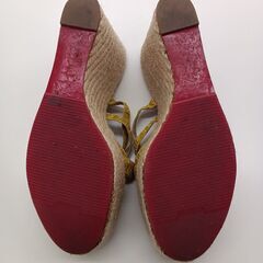 ★リユースのサカイ水戸店★ ChristiaLouboutin クリスチャンルブタン  ウェッジソールエスパドリーユサンダル イエロー系 24㎝ MT6373の画像