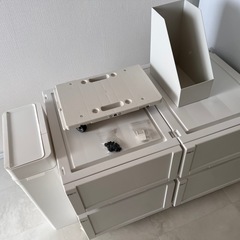 Fits フィッツユニットケース4個＋無印平台車など まとめ売りの画像