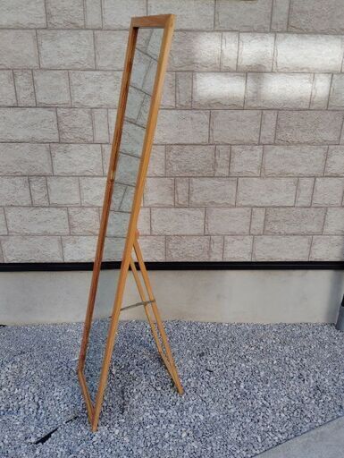 お届けも可能です】天然木スタンドミラー姿見鏡 全身鏡 大型ミラー 高