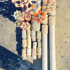 動作確認済み　稲沢市より　水中ポンプ　動力　200ボルト　井戸水　排水管　バルブ　まとめ売り　配管　田んぼ　畑栽培　ビニールハウス　200V の画像