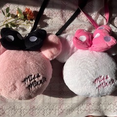 【お買得】ミニーマウス風カチューシャとポーチ2セットずつの画像