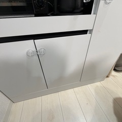 [幅90] 食器棚 レンジ台 ハイタイプ コンセント付き 可動棚タイプ 選べる組合せキッチン収納セット  LOWYAの画像