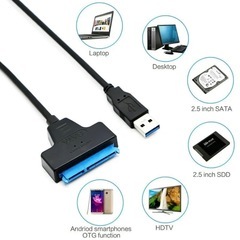 24TBのHDDにも対応！！　SATA-USB変換ケーブル 電源アダプター付き USB 20251124の画像