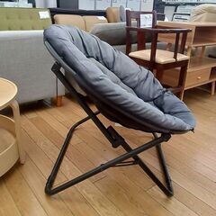 ★リユースのサカイつくば店★TK7424  ソーサーチェア グレー H75×D60×W87 クリーニング済みの画像