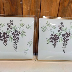 藤の花デザイン皿  2枚セットの画像