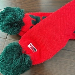 ミキハウス　子供　マフラー　赤の画像