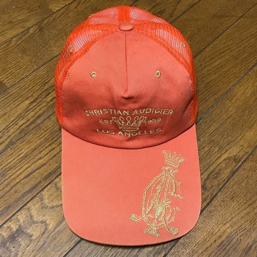 激レア クリスチャンオードジェー エドハーディ メッシュキャップ オレンジ 当時モノ