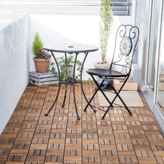 【未使用18ピース】IKEA ルッネン フロアデッキ ブラウンステインの画像