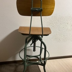 《高さ調整可》木製 × スチール インダストリアルチェアの画像