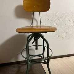 《高さ調整可》木製 × スチール インダストリアルチェアの画像