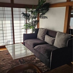 ニトリ 3人掛けソファ ダークグレーの画像