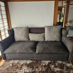 ニトリ 3人掛けソファ ダークグレーの画像