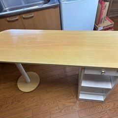 キッチンカウンター 収納 ホワイト 木目調 120幅の画像