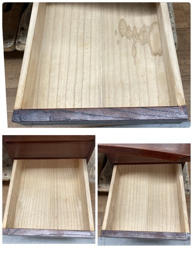 S238 ⭐ 一枚板座机 文机 ローテーブル レトロ家具 幅120cm USED