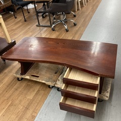 S238 ⭐ 一枚板座机 文机 ローテーブル レトロ家具 幅120cm USEDの画像