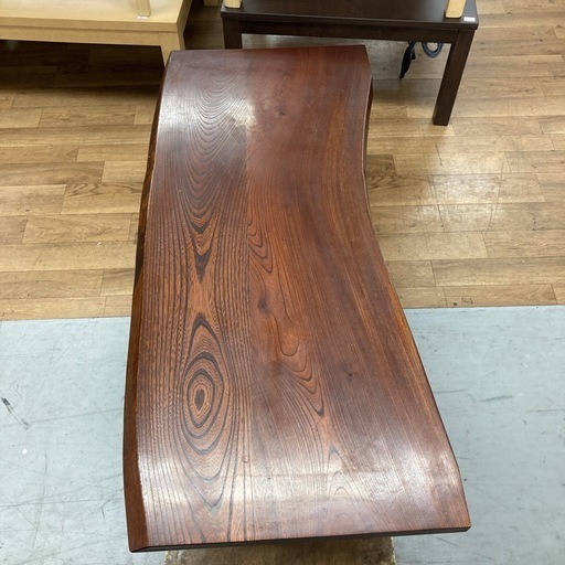 S238 ?期間限定値下げ！ 一枚板座机 文机 ローテーブル レトロ家具 幅120cm USED