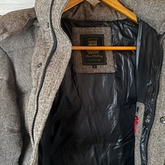 BEAMS ビームス お洒落なウールツイード生地 ダウンコート メンズS　★ダウン90%フェザー10%★の画像
