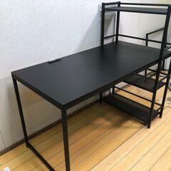 YAMAZEN 山善 ヤマゼン ラック付きデスク MRPE-1260 120cm PCデスク 作業台 パソコンデスク 収納棚 スチールフレーム アイアン風　251124-3-①の画像