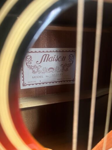 ジャンク】Maison アコースティックギター SJ-22 VS【現状渡し・詳細
