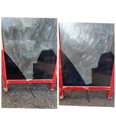 A型 看板 木製 ブラックボード 赤 緑（商談中）の画像