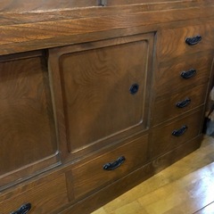 茶箪笥　飾り棚　ケヤキ調の画像