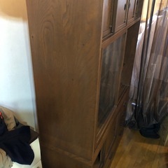 茶箪笥　飾り棚　ケヤキ調の画像