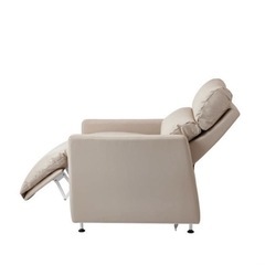 ラウンジチェアDX PRO（スノーホワイト）【リクライニング角度固定／レッグレスト連動】の画像