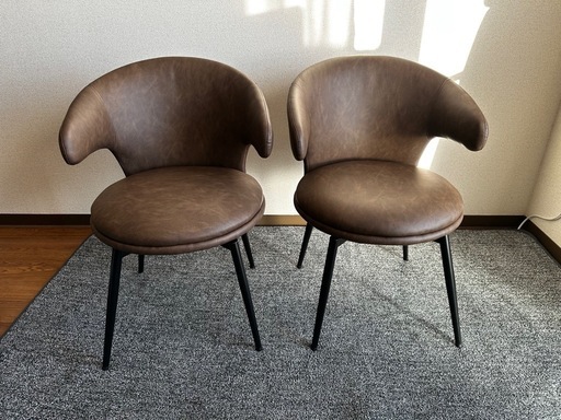 タンスのゲン　回転ダイニングチェア　2脚　新品　組み立て済み