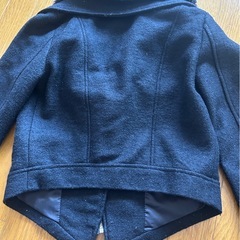 ファー付き　ウール混　ジャケット　Mサイズ　黒　の画像