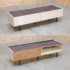 ≪yt2108ジ≫ 美品 Pamouna/パモウナ TVボード/AVボード WV-150 シルキーアッシュ 幅150cm ローボード/ホワイト/モノトーン/IDC大塚/中古家具/宮城県仙台市 071119-15の画像