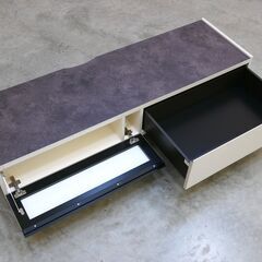 ≪yt2108ジ≫ 美品 Pamouna/パモウナ TVボード/AVボード WV-150 シルキーアッシュ 幅150cm ローボード/ホワイト/モノトーン/IDC大塚/中古家具/宮城県仙台市 071119-15の画像